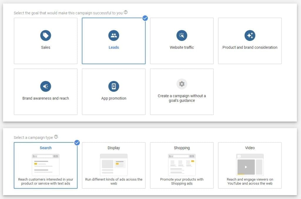 Choosing Leads And Search To Target Keywords On Google Web Search