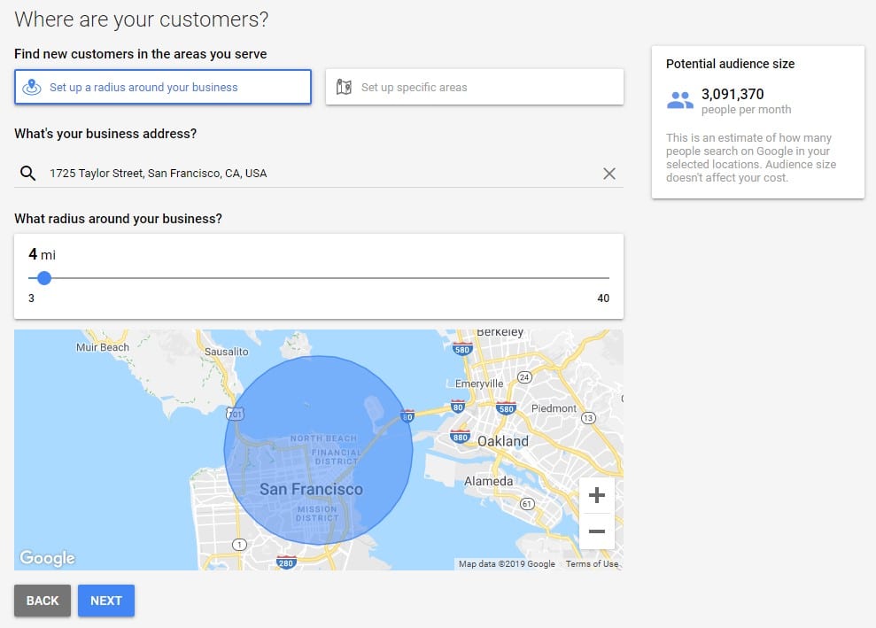 Targeting Using Radius