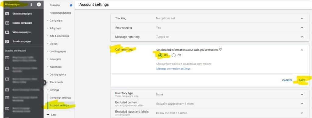 Enabling Call Tracking In Google Ads
