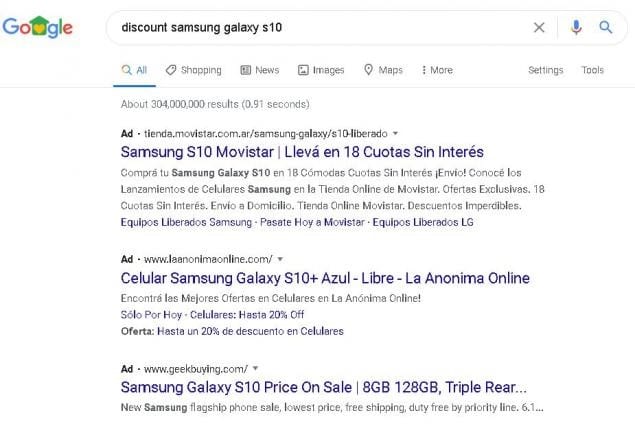 Google Search Features Paid Results