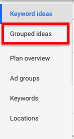 Grouped Ideas Example From Google Ad Keyword Planner