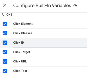 Gtm Configure Built In Variables