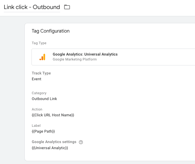 link click in Google Analytics