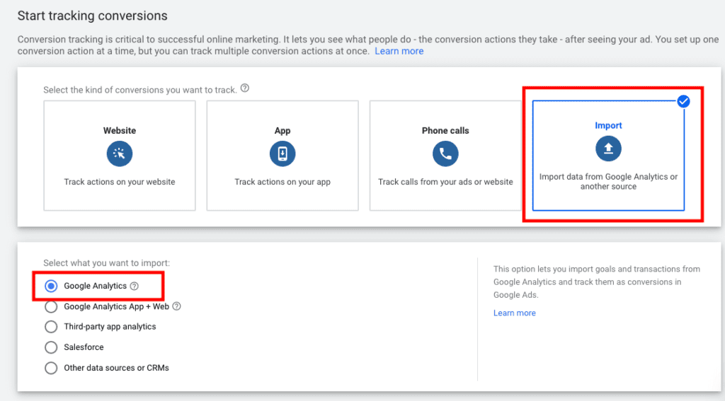 Import Goals From Google Analytics